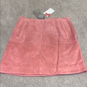 Real Suede Pink Mini Skirt - H&M